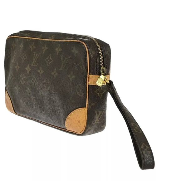 LOUIS VUITTON Marly Dragonne GM Clutch Hand Bag Monogram Brown - Picture 7 of 15